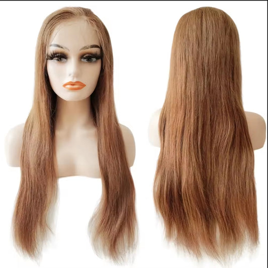 Honey Blonde 13x4 Transparent Lace Front Wig For Black Women 150density #27 Indian Human Remy Hair Wigs pre plucked