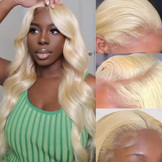 613 HD Lace Front Wig Human Hair 150ensity Body Wave 13x4 Blonde Lace Front Wigs Brazilian Virgin Hair Wig for Black Women