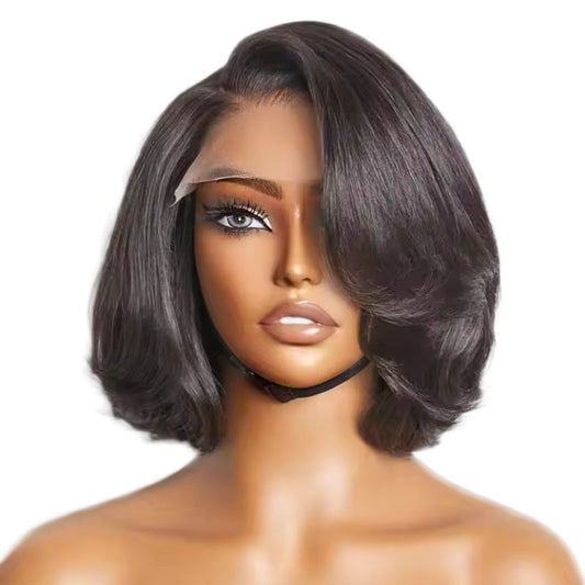 Cheap Price Hot Sale Bone Straight Bob Wigs Brazilian Human Hair Frontal Wigs Double Drawn Transparent HD Full Lace Front Wig