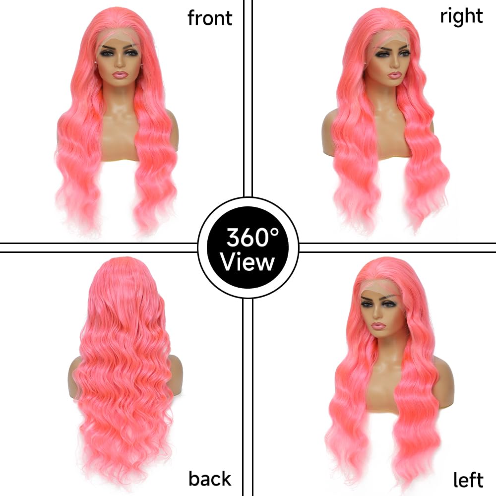 100% Virgin Hair 613 99j Burgundy Lace Front Wig Bone Big wave Human Hair Wigs Pre Plucked light pink Colored Hd Transparent Lace Frontal Wig