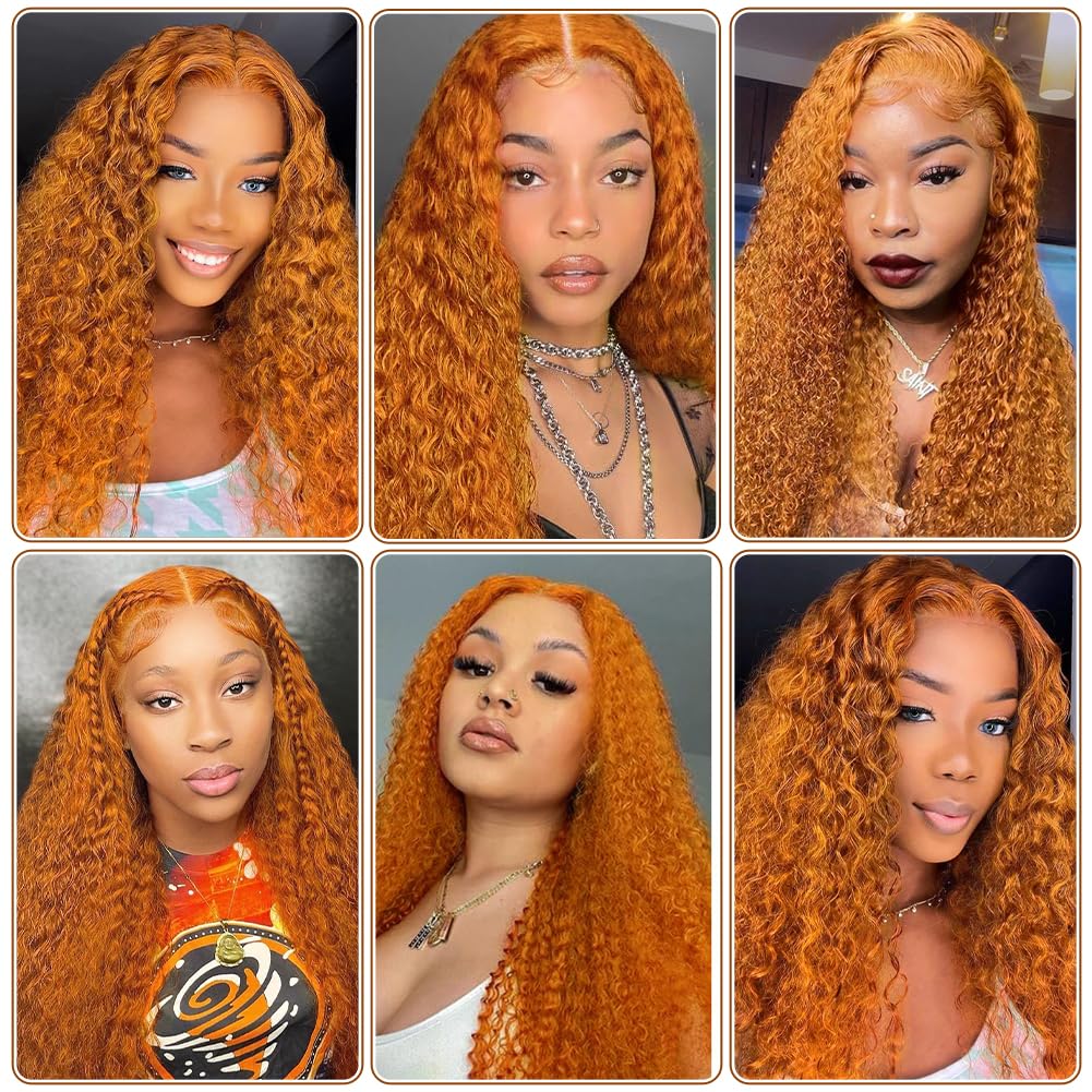 100% Virgin Hair HD 99j Burgundy Lace Front Wig Bone curly Human Hair Wigs Pre Plucked light orange Colored Hd Transparent Lace Frontal Wig