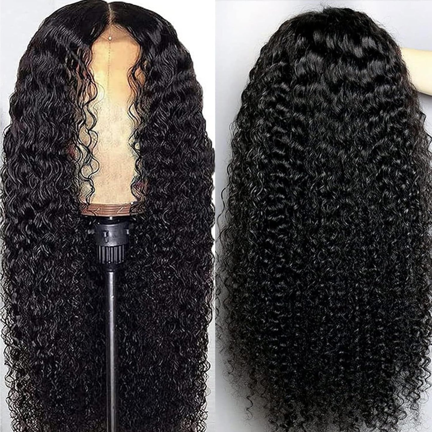 100% Brazilian virgin curly hair full lace wig with 150% density pre combed hair thread and human hair tie wig