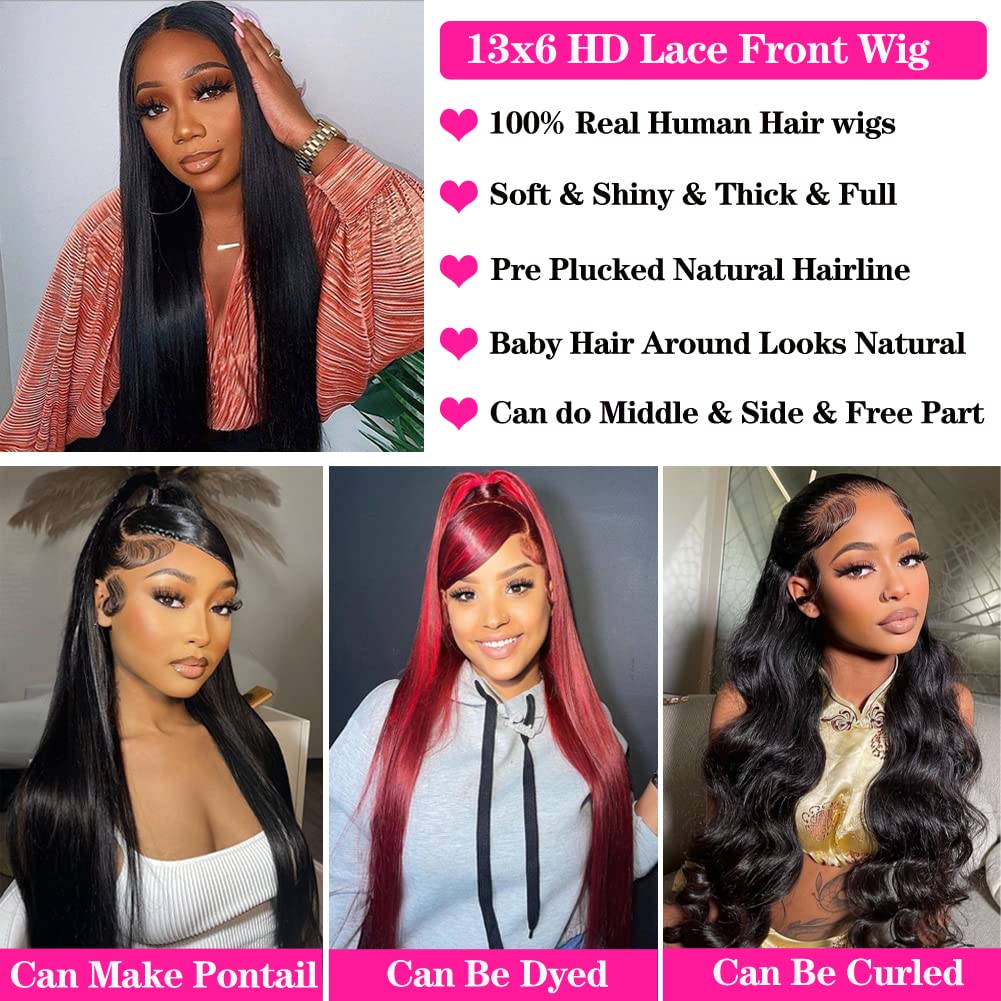 100% Virgin Hair HD 99j Burgundy Lace Front Wig Bone Straight Human Hair Wigs Hd Transparent Lace Frontal Wig