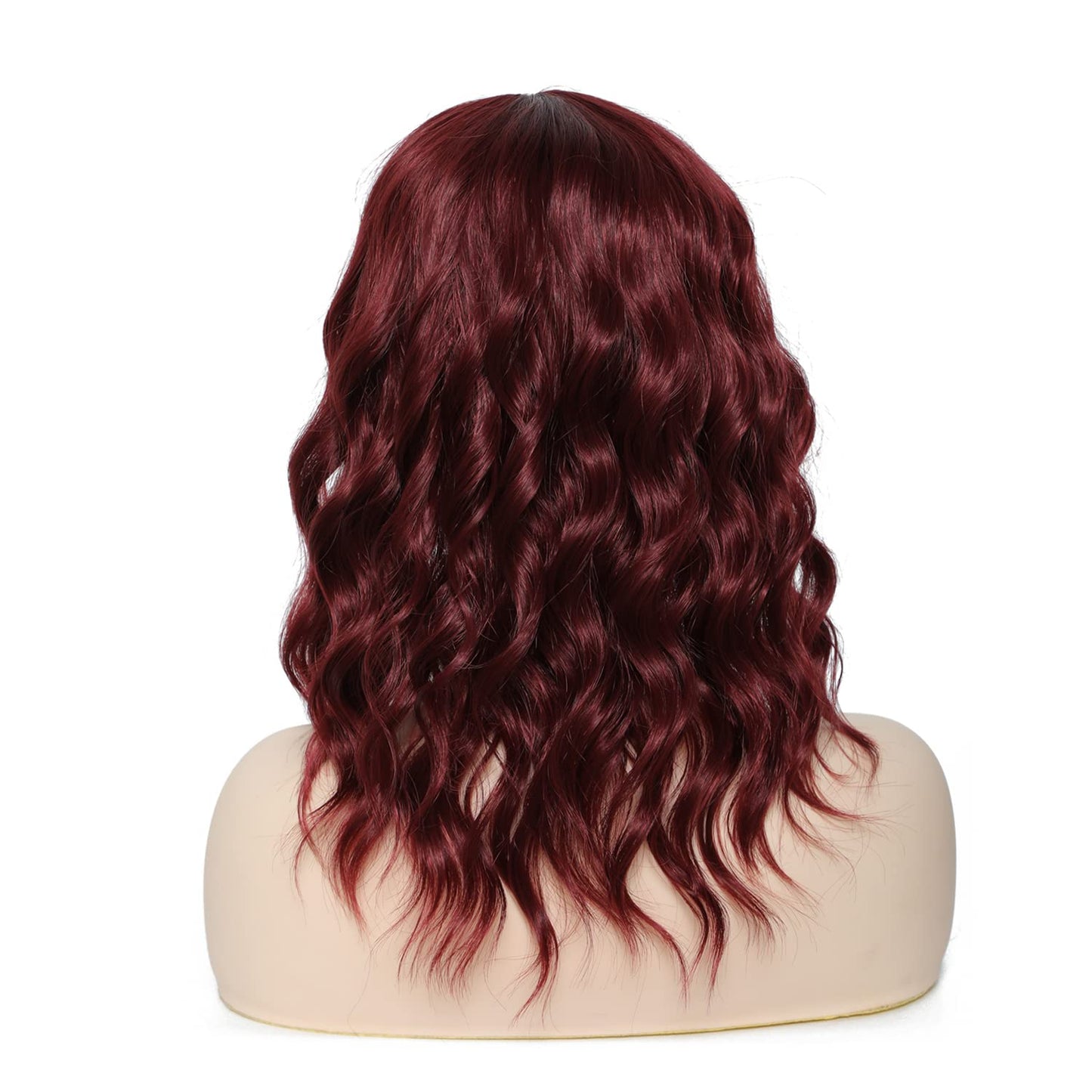 100%claret human hair with Big Wave Virgin Human Hair Lace Frontal Wigs For Women