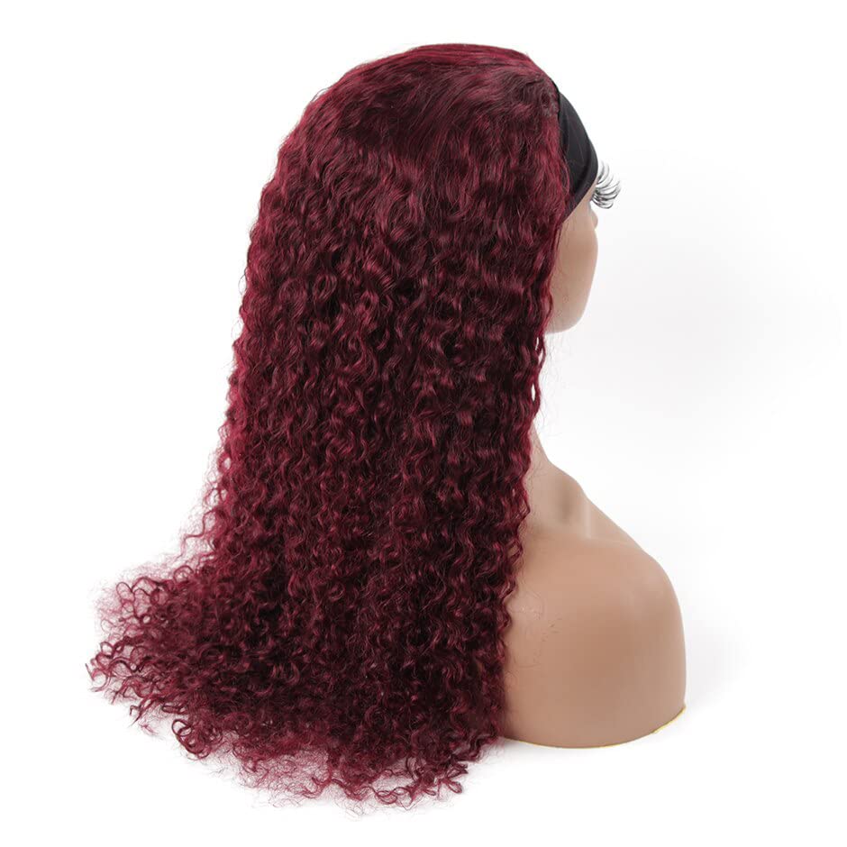 100%claret human hair with curly Wave Virgin Human Hair Lace Frontal Wigs For Women